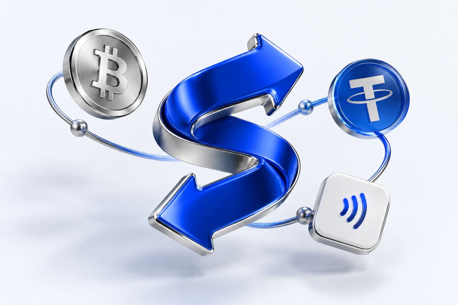 СБП и криптовалюта объединяются вокруг синего символа ShiftPay